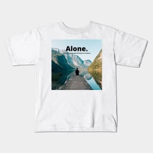 Alone in the mountains Kids T-Shirt